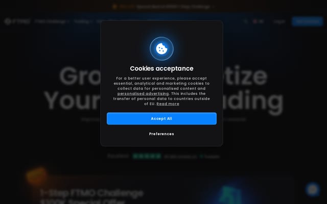 Screenshot of ftmo.com