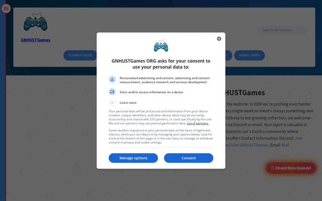 Screenshot of gnhustgames.org
