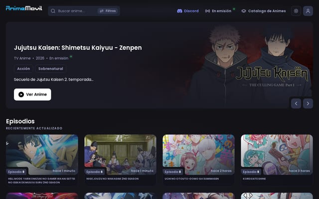 Screenshot of animemovil2.com