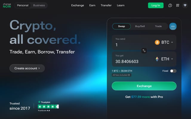 Screenshot of changenow.io