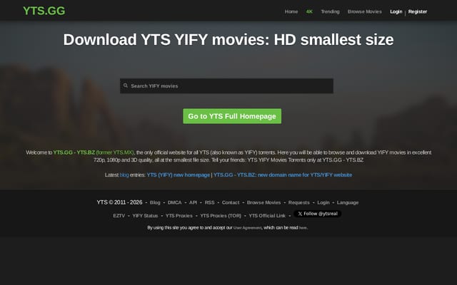 Screenshot of yts.lt