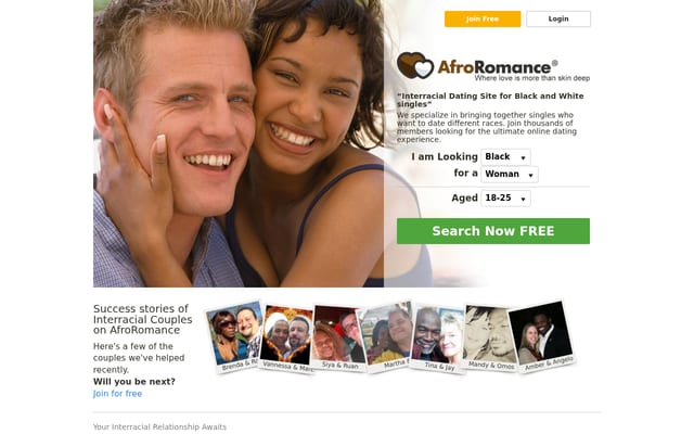 Screenshot of afroromance.com