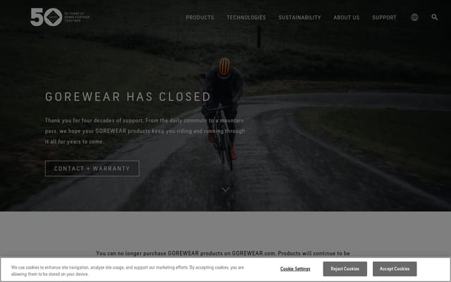 Screenshot of gorewear.com