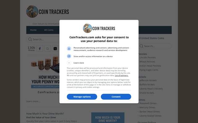 Screenshot of cointrackers.com