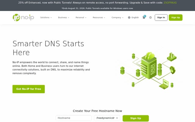 Screenshot of noip.net
