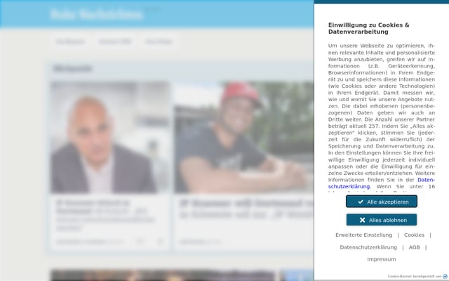 Screenshot of ruhrnachrichten.de