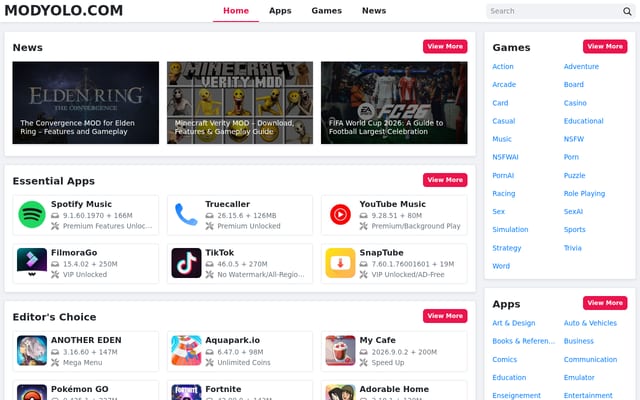 Screenshot of modyolo.com