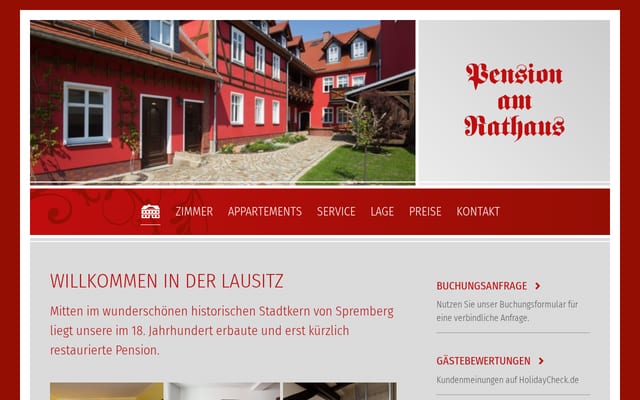Screenshot of pension-am-rathaus-spremberg.de