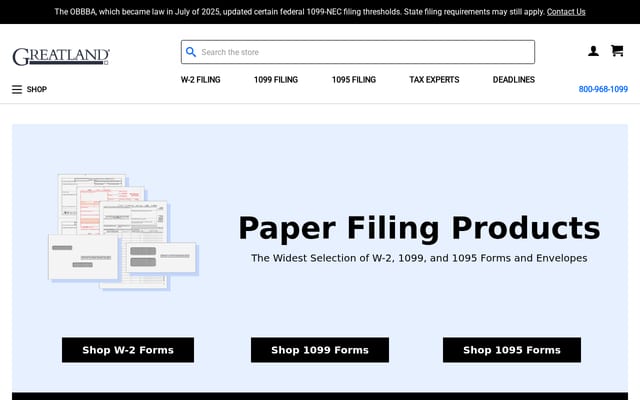 Screenshot of greatland.com