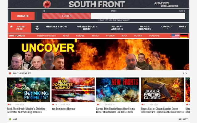 Screenshot of southfront.press