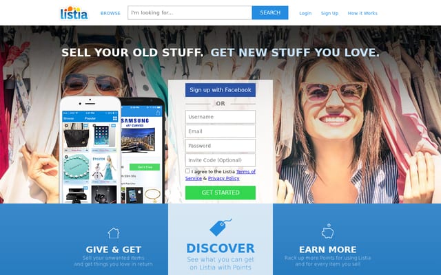 Screenshot of listia.com