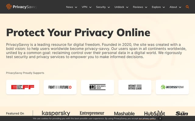 Screenshot of privacysavvy.com