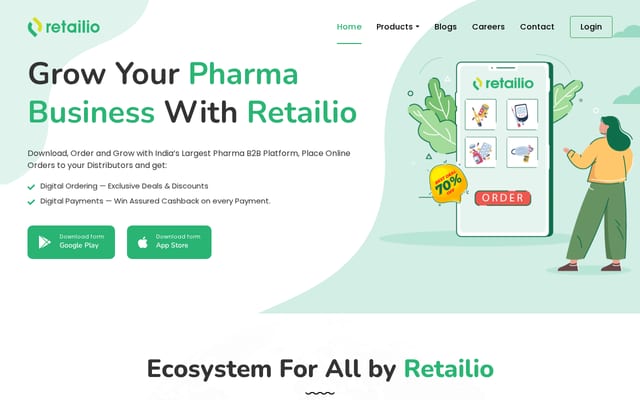 Screenshot of retailio.in