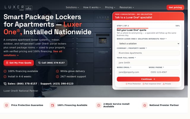 Screenshot of locker-solutions.com
