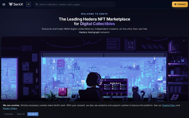 Screenshot of hederasentient.com
