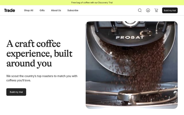 Screenshot of drinktrade.com