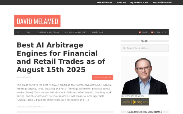 Screenshot of davidmelamed.com
