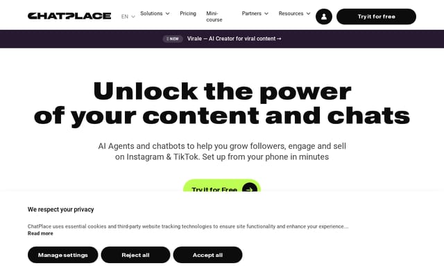 Screenshot of chatplace.io