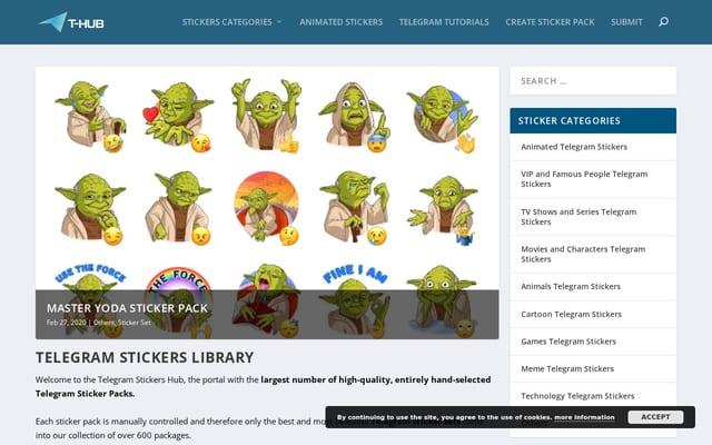 Screenshot of telegramhub.net