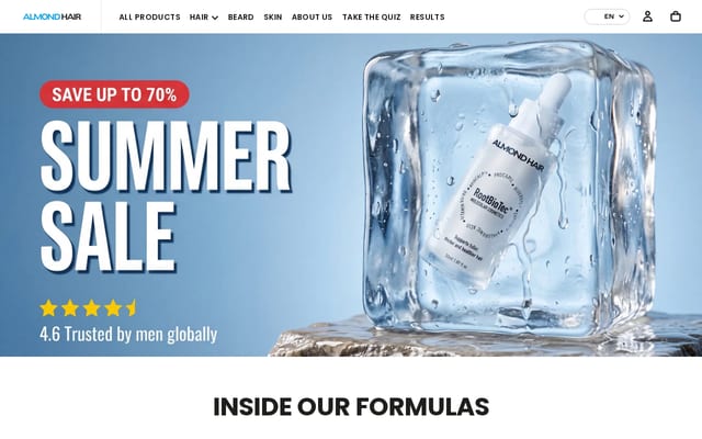 Screenshot of almondhair.com