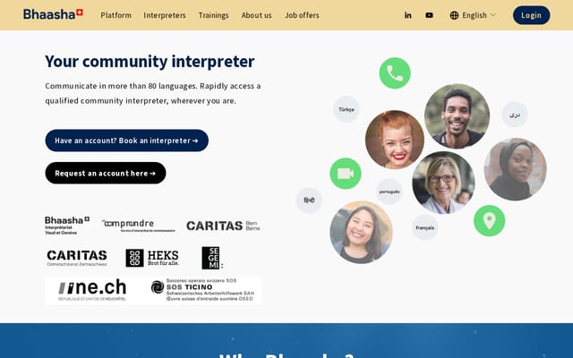 Screenshot of bhaasha.ch