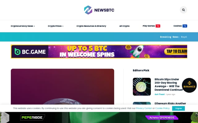 Screenshot of newsbtc.com