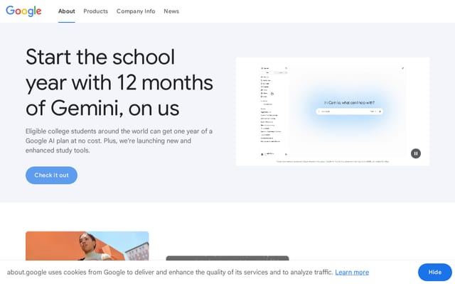 Screenshot of about.google