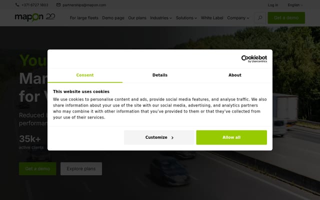 Screenshot of mapon.com