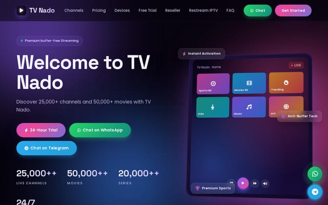 Screenshot of tvnado.net