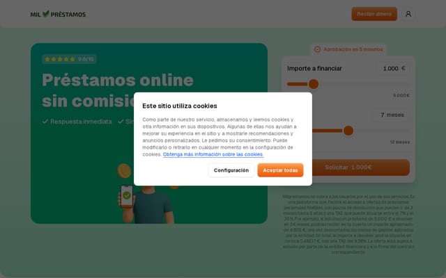 Screenshot of milprestamos.com