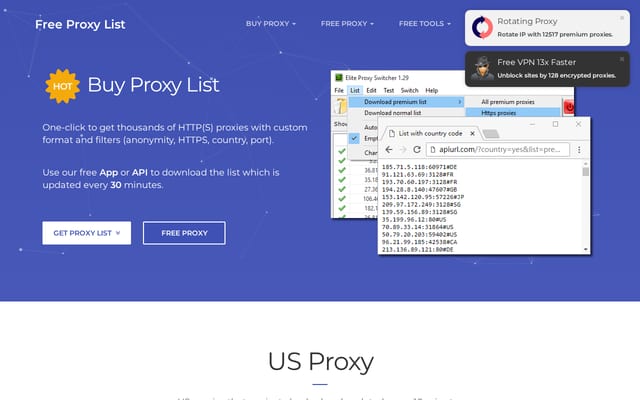 Screenshot of us-proxy.org