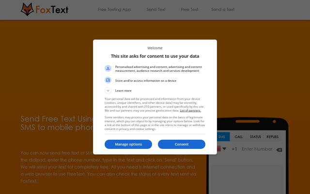 Screenshot of foxtext.com