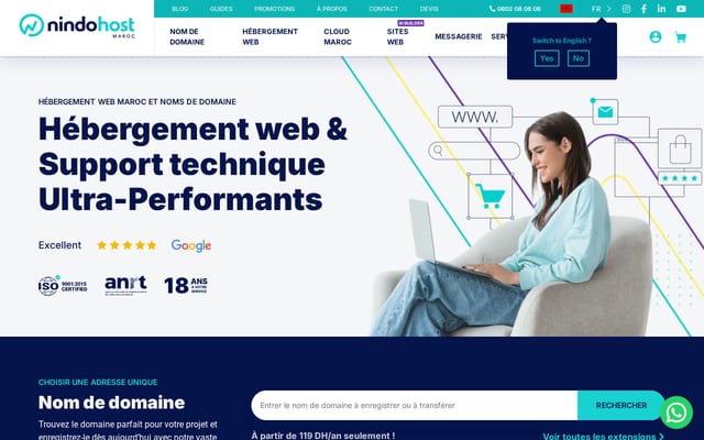 Screenshot of nindohost.ma
