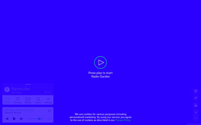 Screenshot of radio.garden