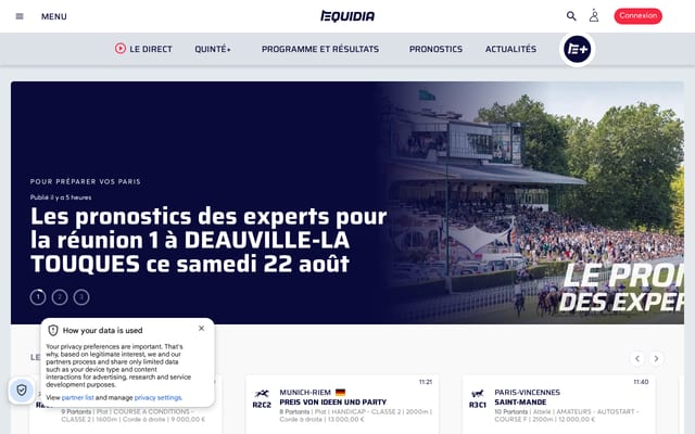 Screenshot of equidia.fr