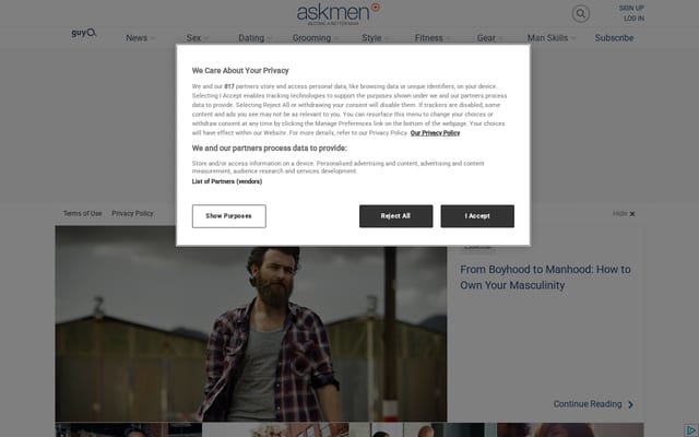 Screenshot of askmen.com