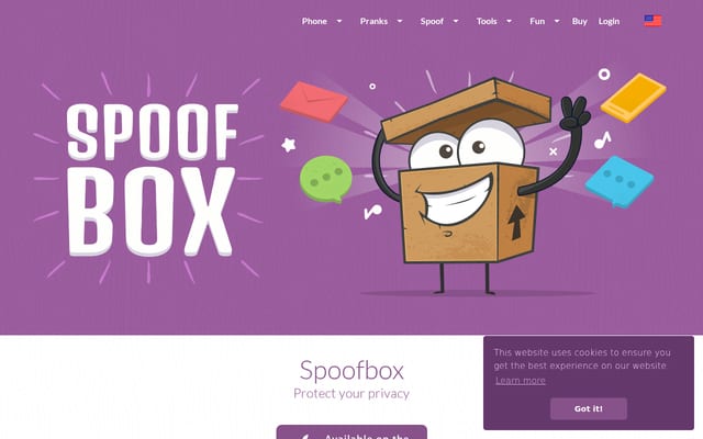 Screenshot of spoofbox.com