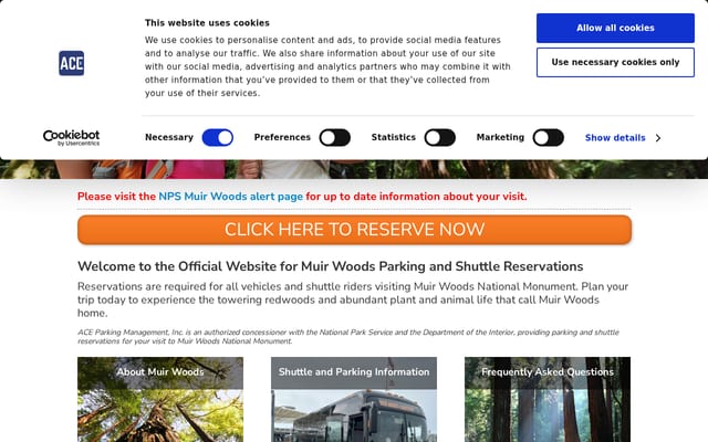 Screenshot of gomuirwoods.com