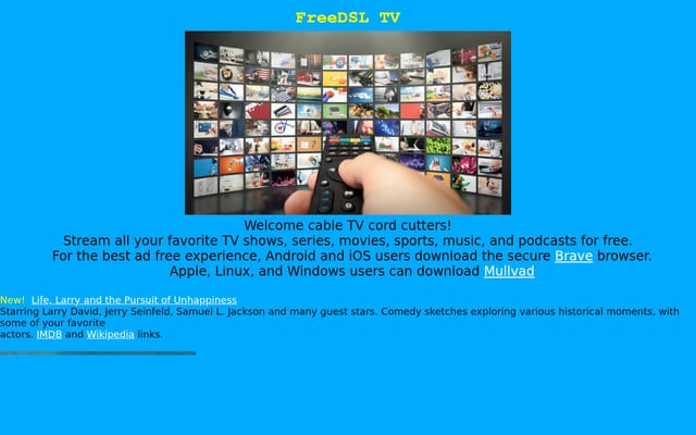Screenshot of freedsl.tv