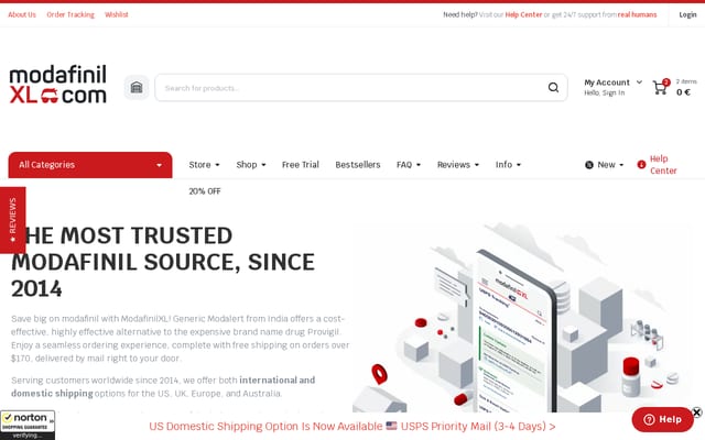 Screenshot of modafinilxl.com
