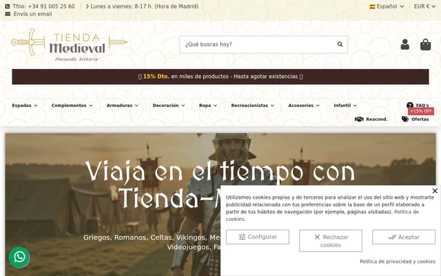 Screenshot of tienda-medieval.com
