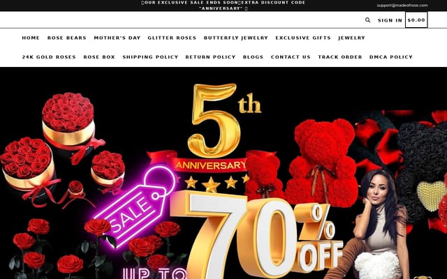 Screenshot of madeofrose.com