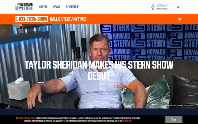 Screenshot of howardstern.com