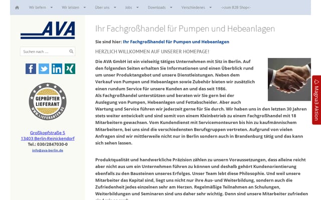 Screenshot of ava-berlin.de