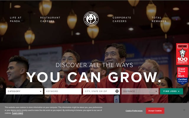 Screenshot of pandacareers.com