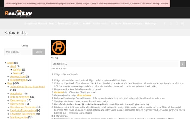 Screenshot of realrent.ee