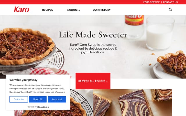 Screenshot of karosyrup.com