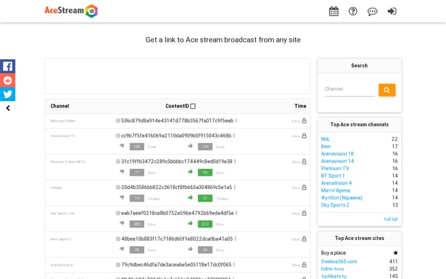 Screenshot of acestreamid.com