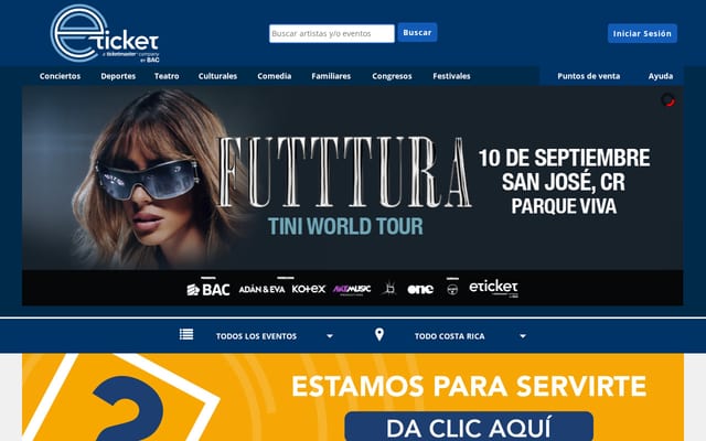 Screenshot of eticket.cr