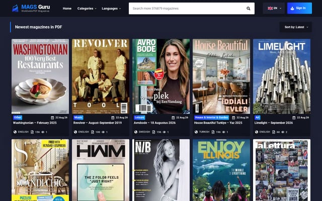 Screenshot of mags.guru